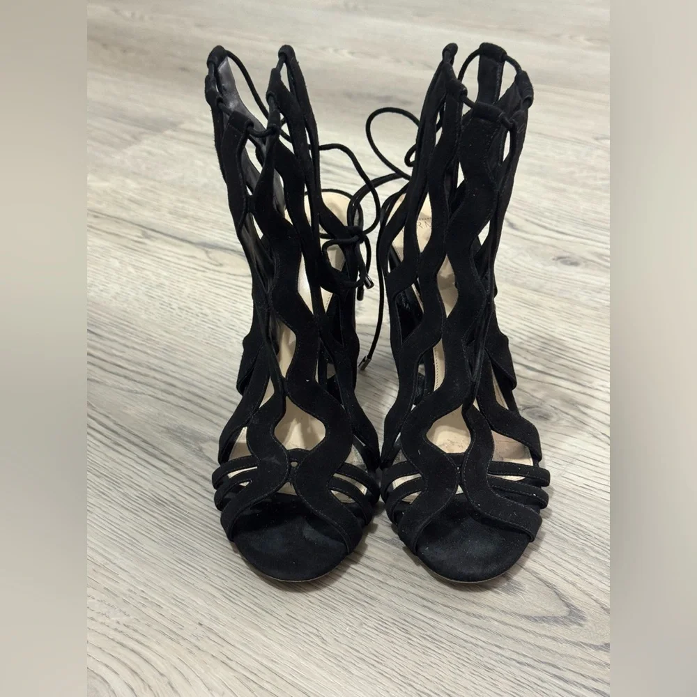 Alexandre Birman Loretta Black Suede Cutout Block Heels Size 41 /11 US $995 EUC - Picture 4 of 15